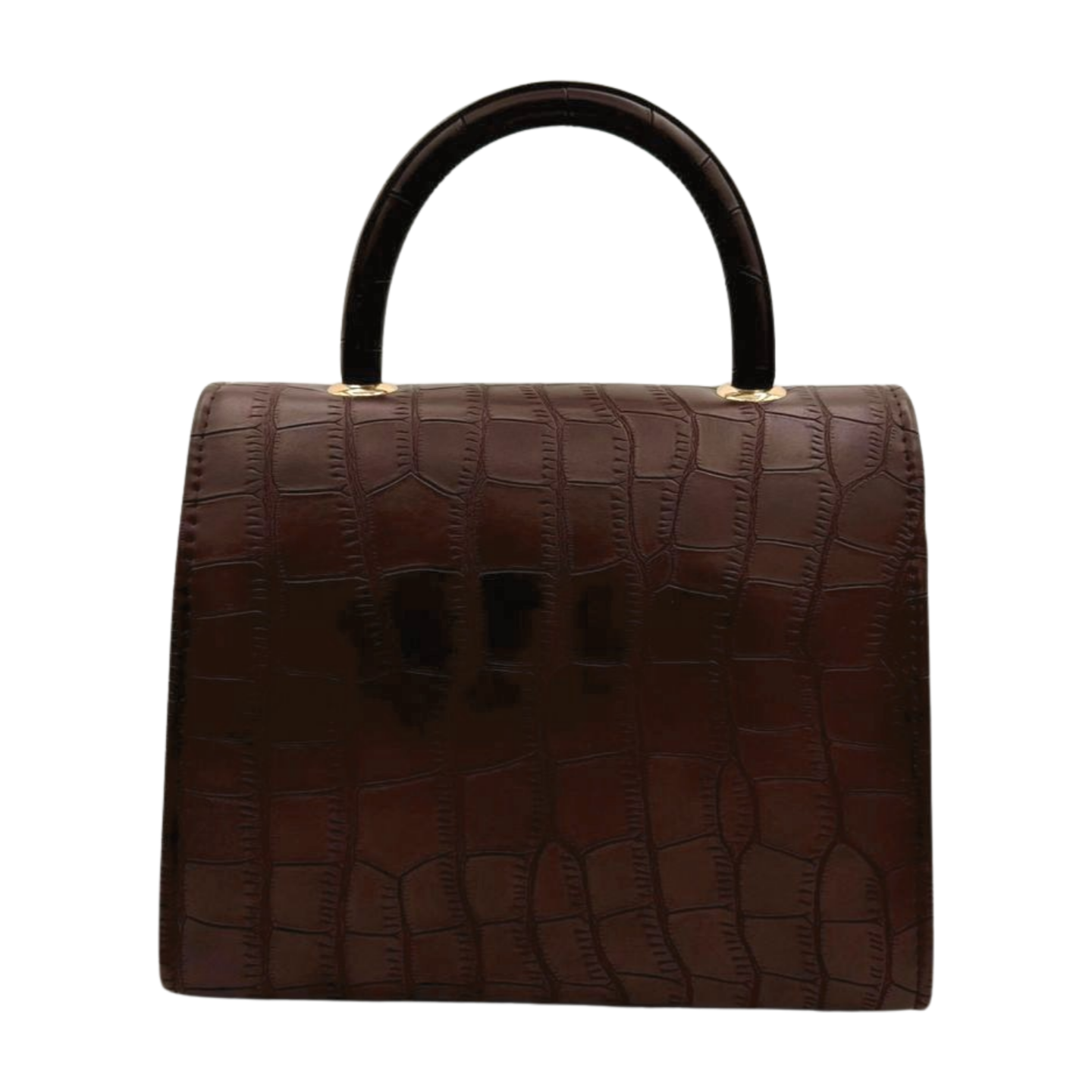 Luxury Crocodile Pattern Mini Handbag – Brown Faux Leather Shoulder Bag for Women | Trendy Top Handle Purse